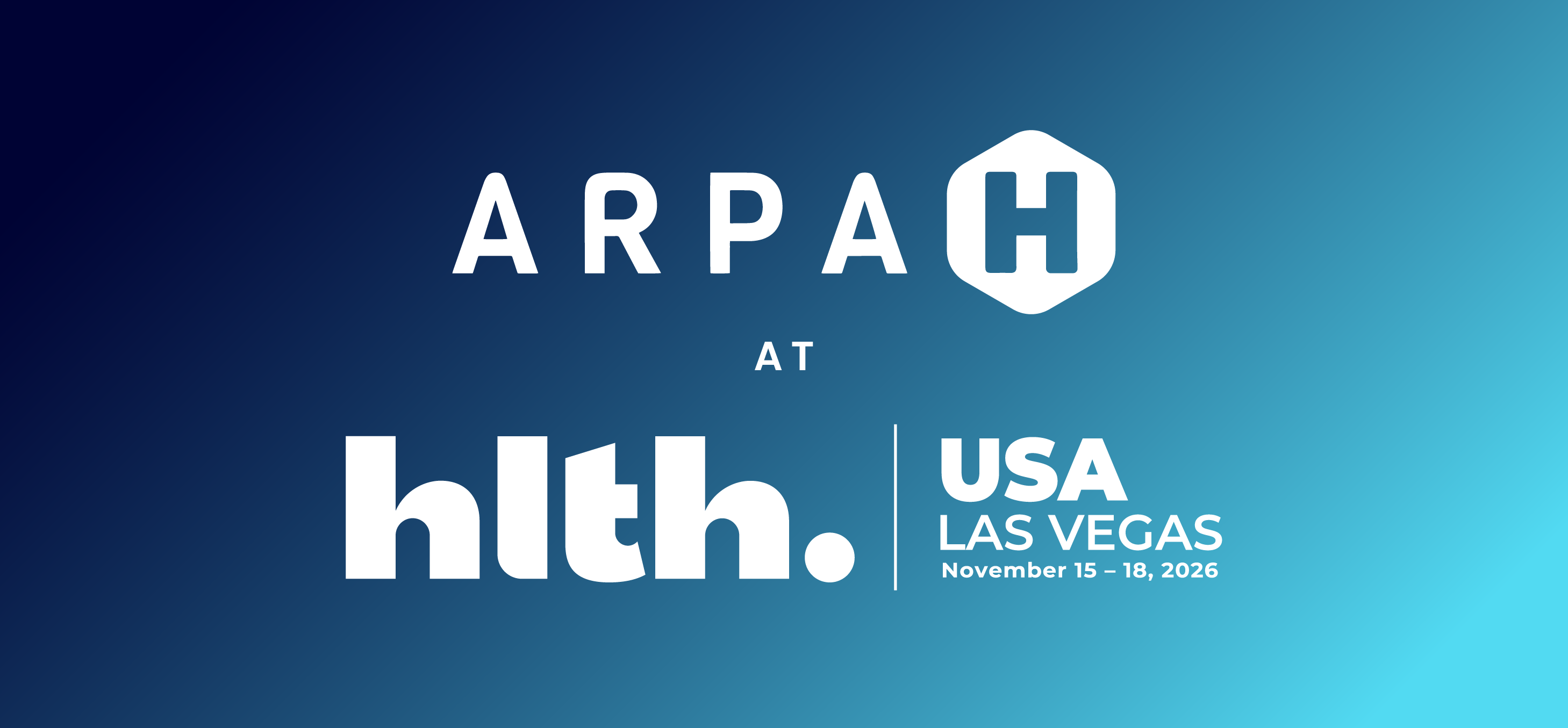 ARPA-H logo sits above the HLTH conference logo and dates.